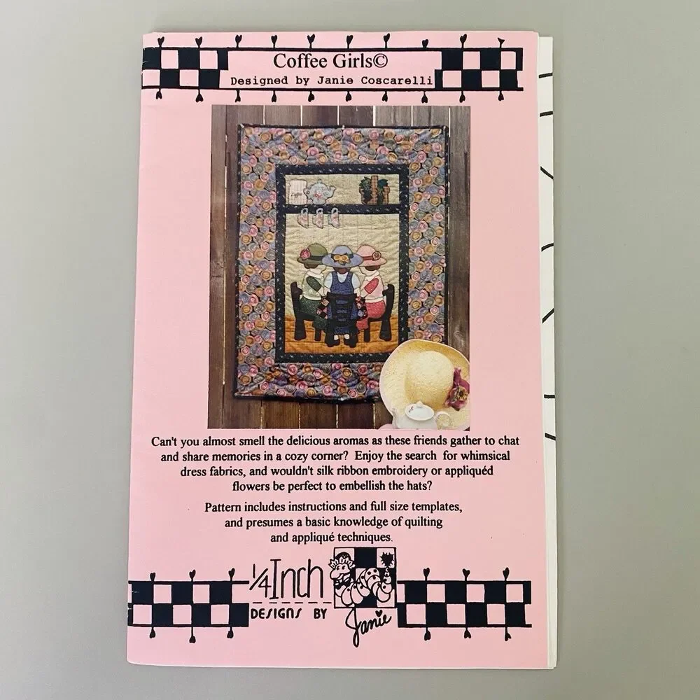 Vintage Quilt Pattern Lot Coffee Girls Elderberries Party Animals Applique